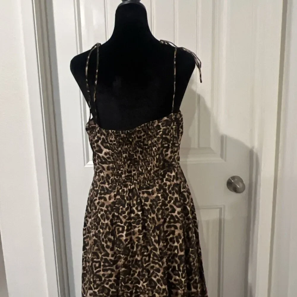Petal & Pup Ayana Leopard Print Fit & Flare Midi Dress Size L - Picture 12 of 16